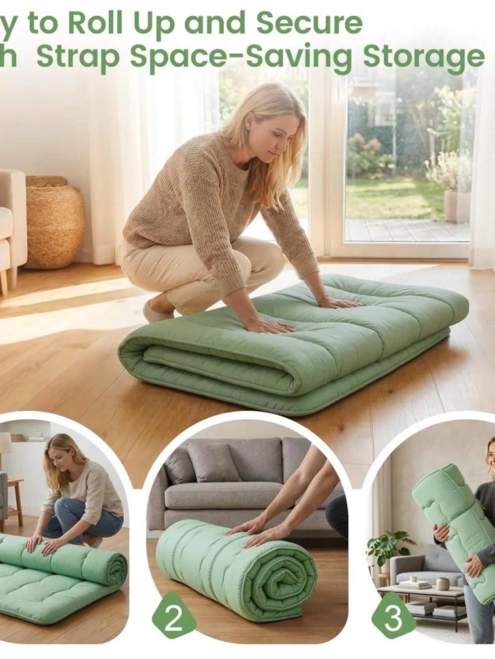 Light Green Quilted Nap Mat Mattress Topper - Home Bedding